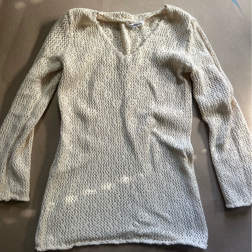 Crochet mini dress cream